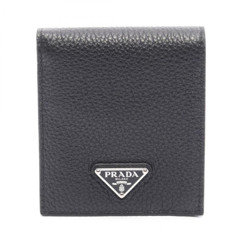 Prada PRADA Billfold Wallet, Leather, Men's, Black, 2MO5132E54F0002